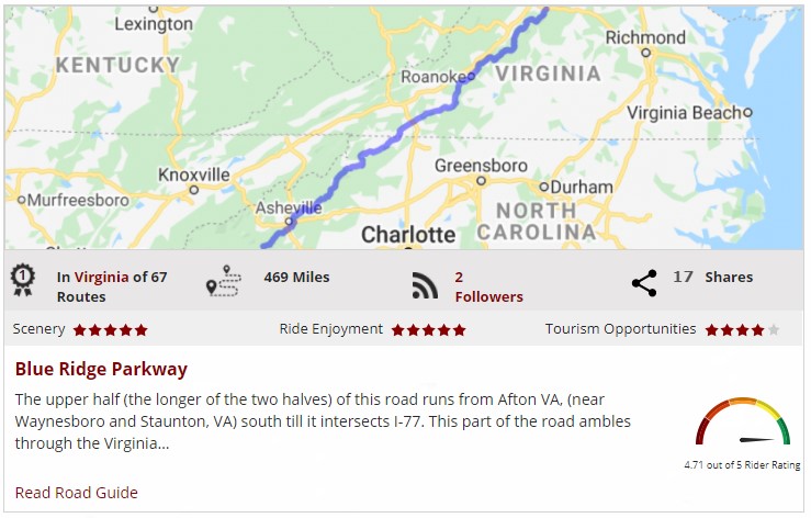 blue ridge parkway motorcycle ride