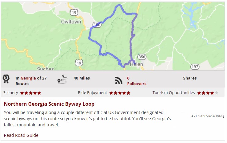 northern Georgia scenic byway motorcycle ride in Georgia 