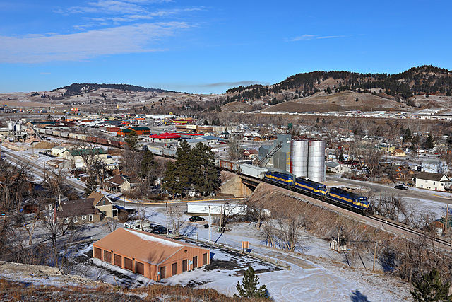 photo taken above the town of Sturgis, SD